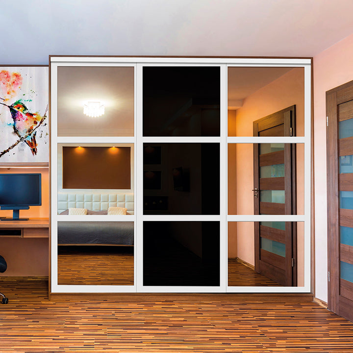 CLOSET DOOR WITH PAINTED GLASS CPG3 - 3775 - DoorDiscounter