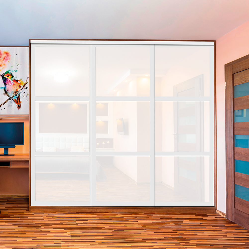 CLOSET DOOR WITH PAINTED GLASS CPG3 - 3774 - DoorDiscounter