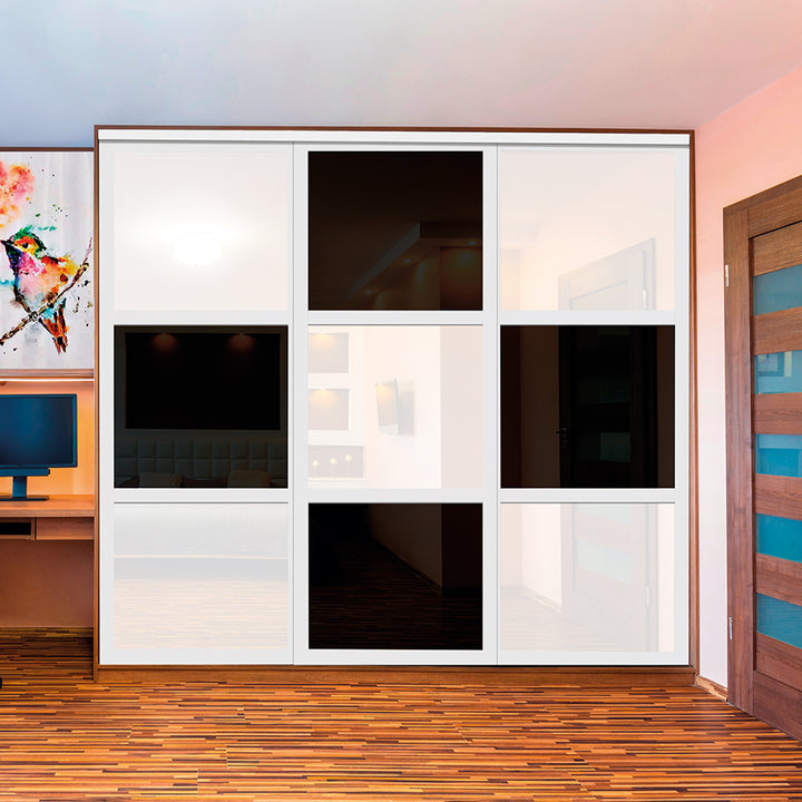CLOSET DOOR WITH PAINTED GLASS CPG3 - 3774 - DoorDiscounter