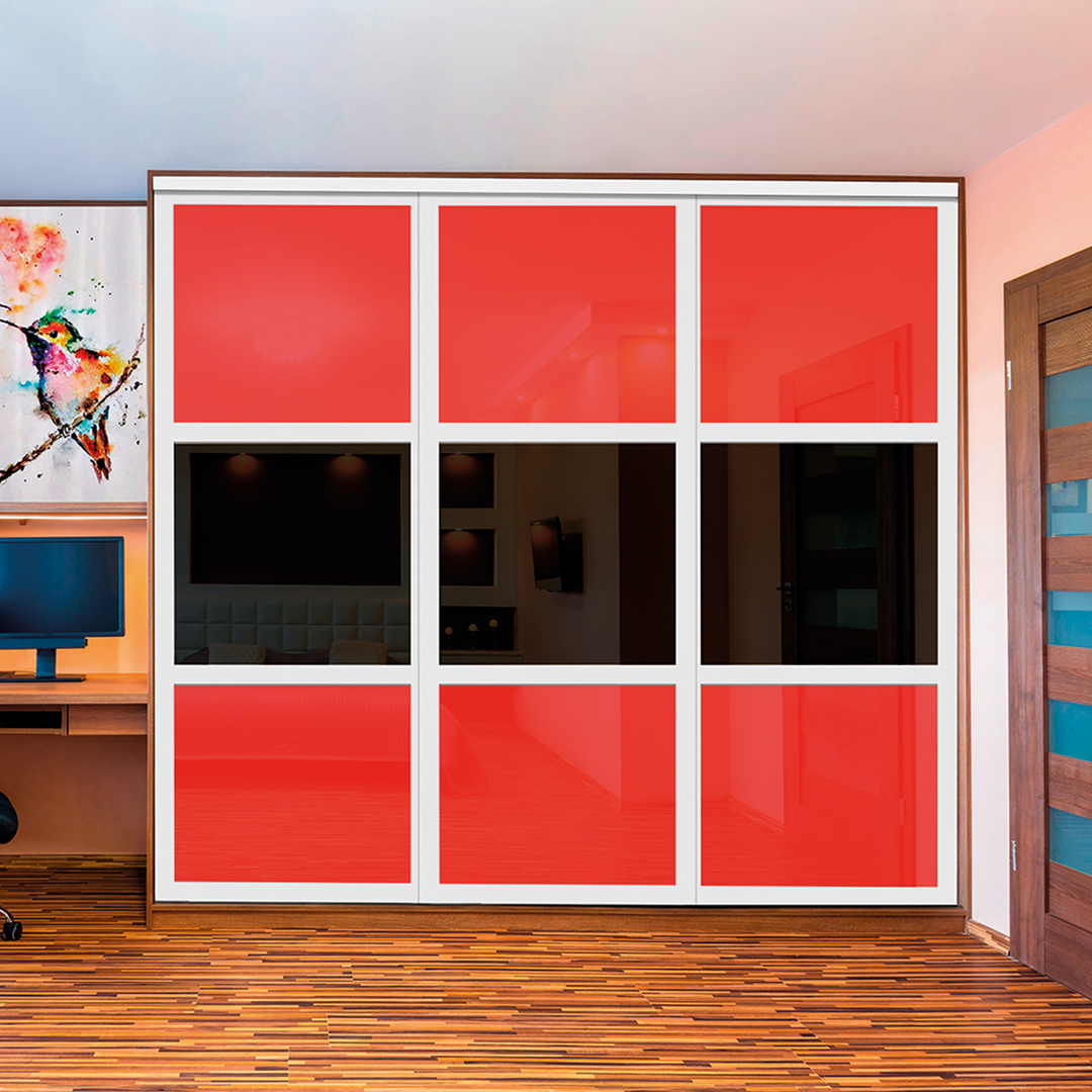 CLOSET DOOR WITH PAINTED GLASS CPG3 - 3777 - DoorDiscounter
