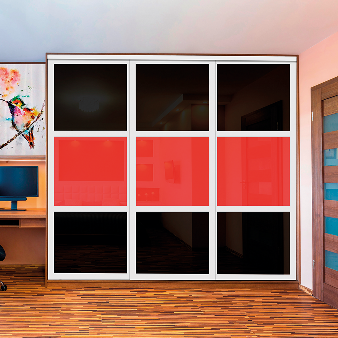 CLOSET DOOR WITH PAINTED GLASS CPG3 - 3777 - DoorDiscounter
