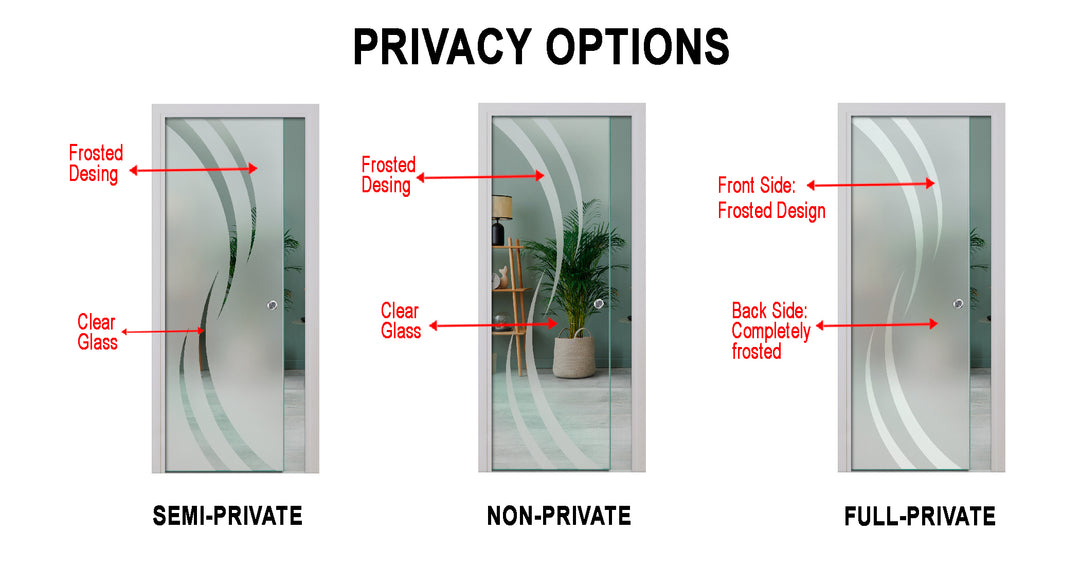 SLIDING POCKET GLASS DOOR WITH TRACK SYSTEM SPTS - 2522 - DoorDiscounter