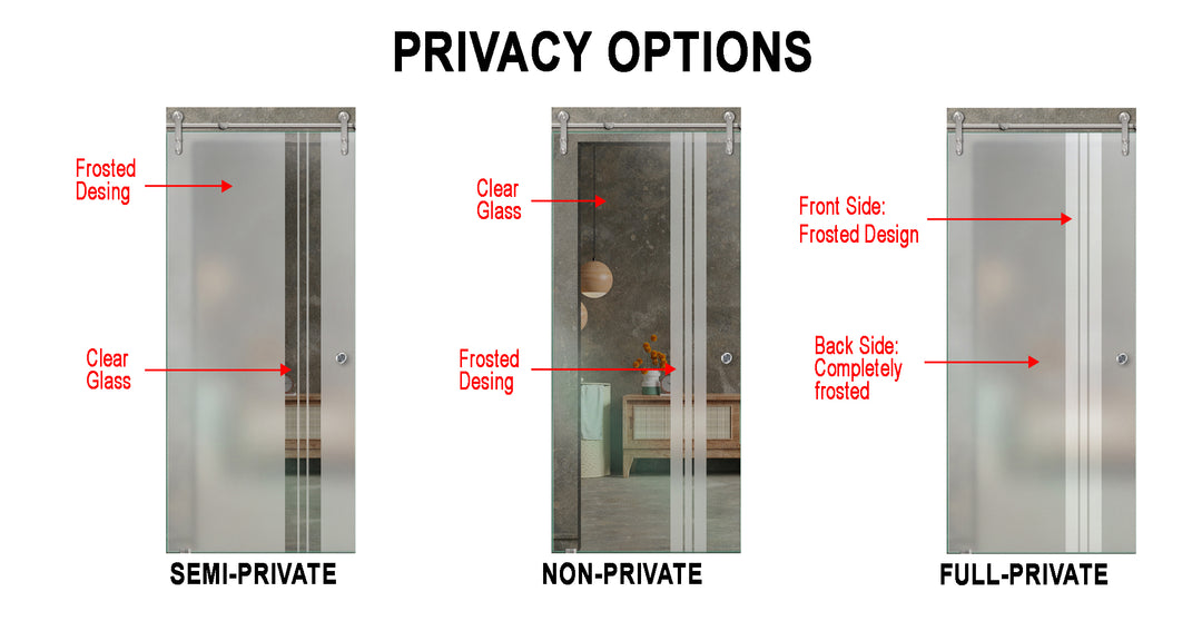 GLASS SLIDING BARN DOOR WITH DESIGN V1000 GSBD - 3240 - DoorDiscounter