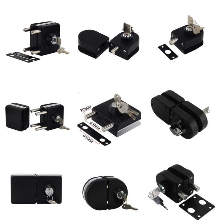 Black Glass Door Center Lock BGDC - 3359 - DoorDiscounter