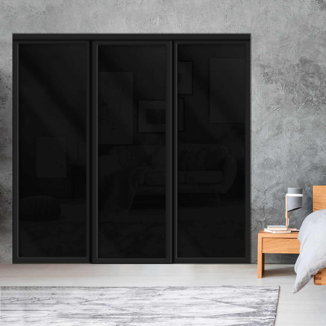 Sliding Bypass Closet Door with Glass & Mirror Panel Inserts MBSD - 3556 - DoorDiscounter