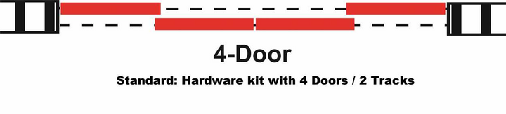 4 Leaf Mirror Effect Bypass Closet Door MEC4 - 0536 - DoorDiscounter