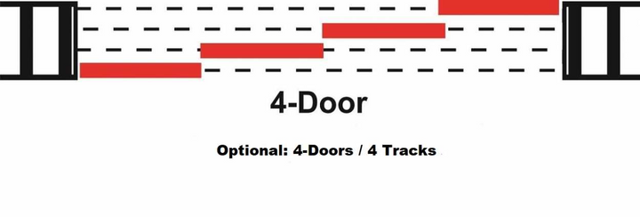 CLOSET DOOR WITH 4 PANEL - MIRROR GLASS PANEL SSM4 - 2732 - DoorDiscounter