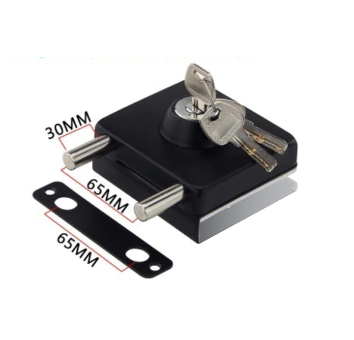 Black Glass Door Center Lock BGDC - 3359 - DoorDiscounter