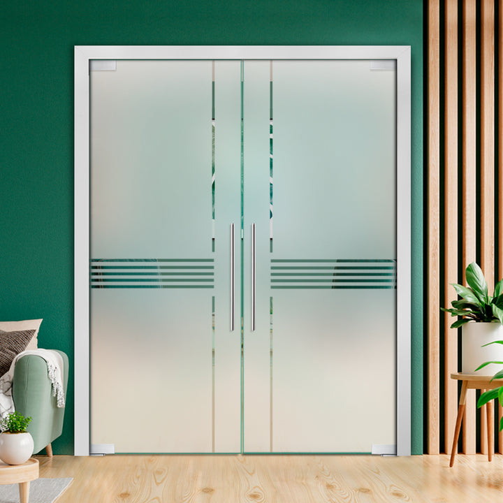 Frameless Double Pivot Glass Door with Self Closing Pivot Hinges FDPG - 2314 - DoorDiscounter