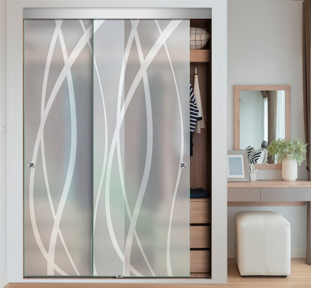 FRAMELESS CLOSET GLASS SLIDING BYPASS DOOR FSGD - 2416 - DoorDiscounter