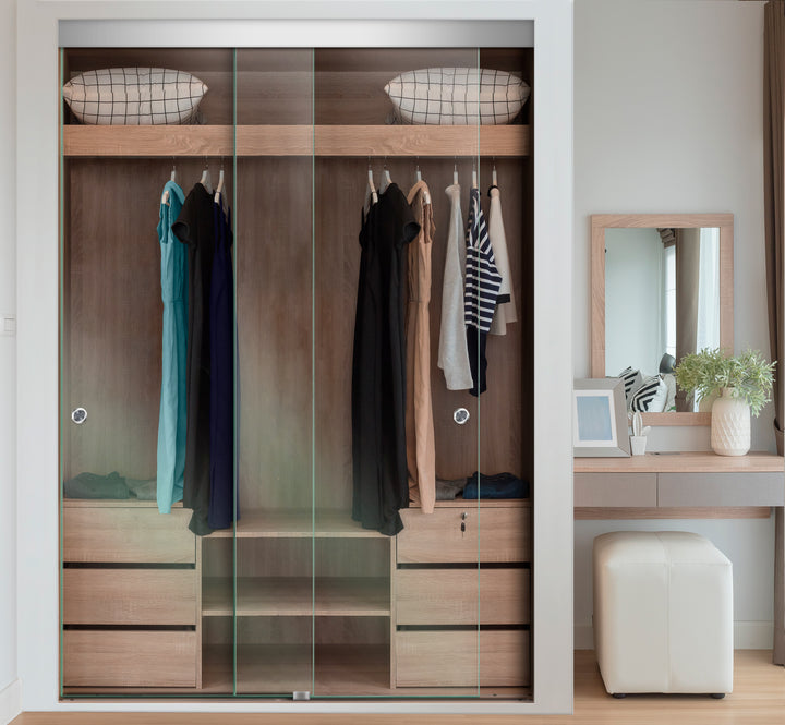 FRAMELESS CLOSET CLEAR GLASS SLIDING BYPASS DOOR FSGD - 2242 - DoorDiscounter