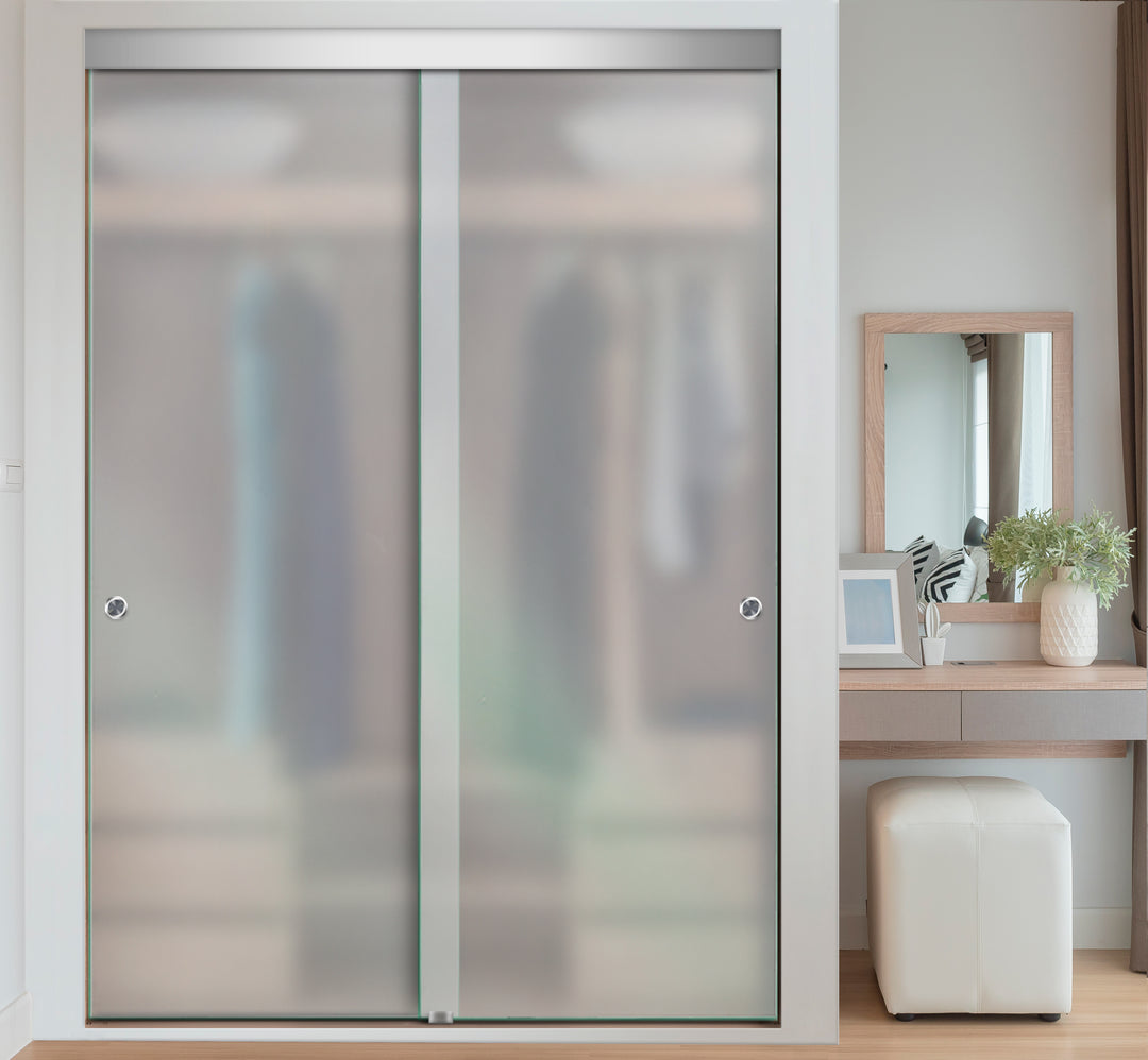 FRAMELESS CLOSET GLASS SLIDING BYPASS DOOR FSGD - 1081 - DoorDiscounter