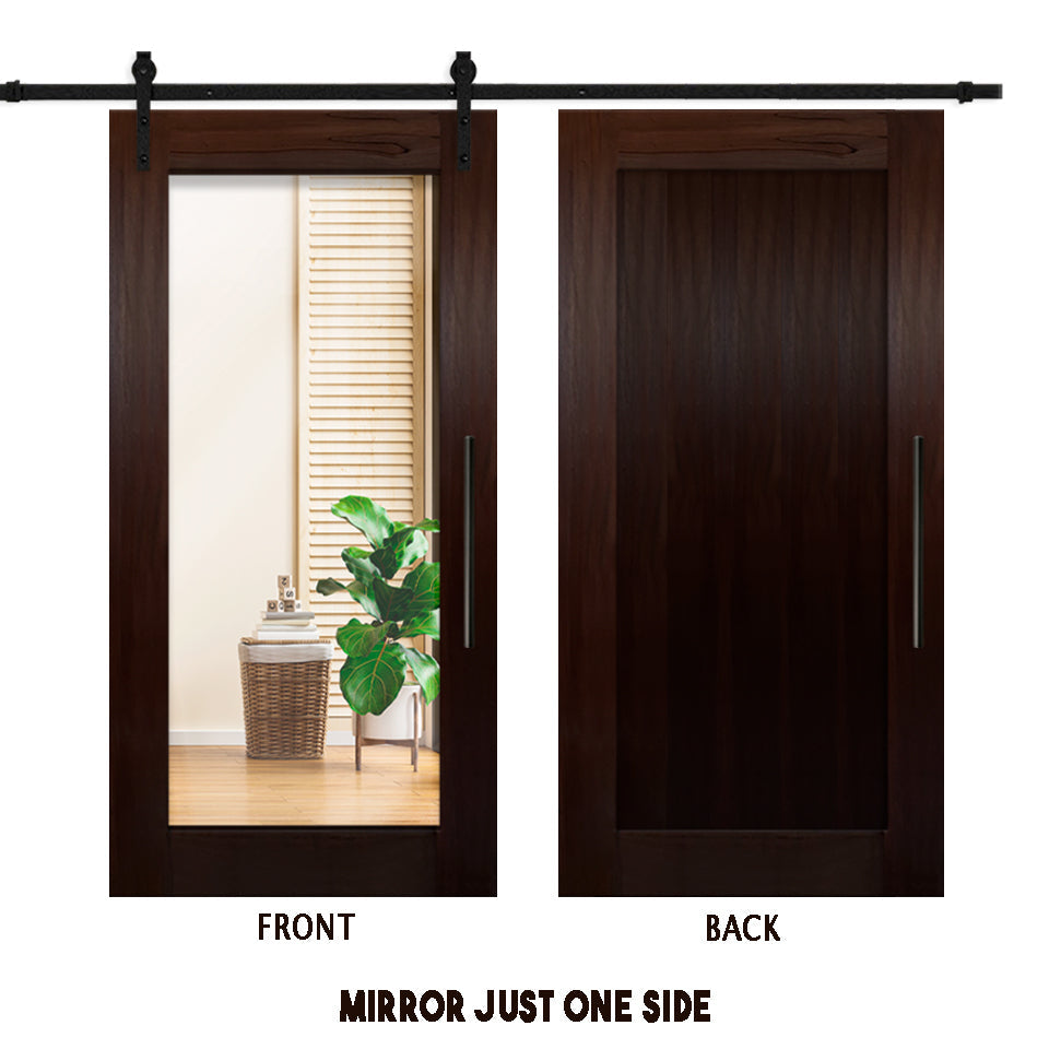 MIRROR SLIDING BARN DOOR WITH MIRROR PANEL MSFP - 3273 - DoorDiscounter