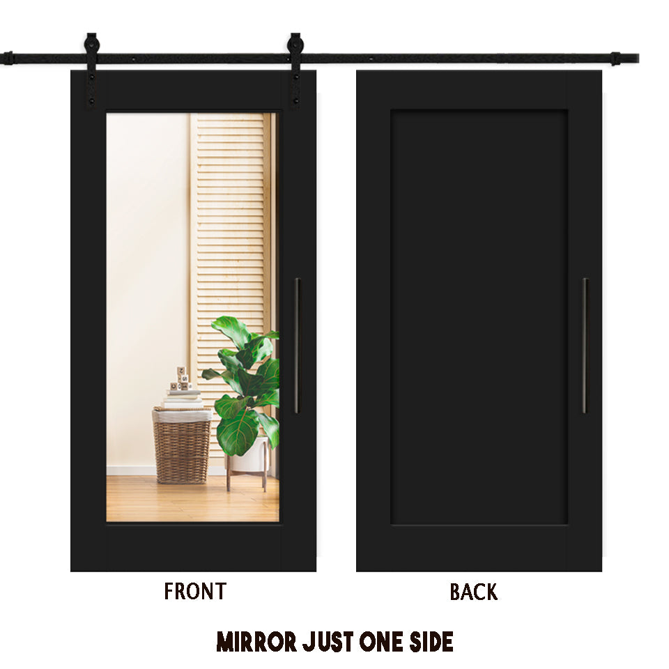 MIRROR SLIDING BARN DOOR WITH MIRROR PANEL SMDF - 3257 - DoorDiscounter