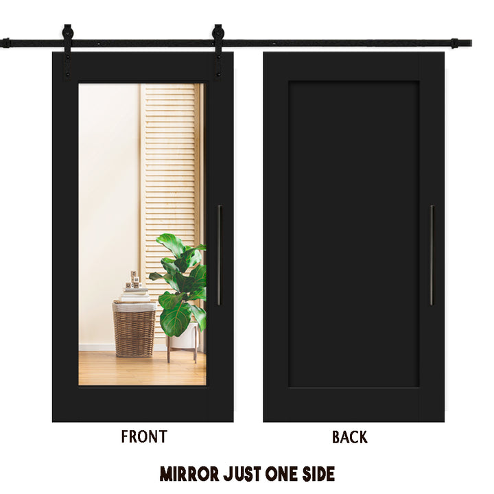 MIRROR SLIDING BARN DOOR WITH MIRROR PANEL SMDF - 3257 - DoorDiscounter