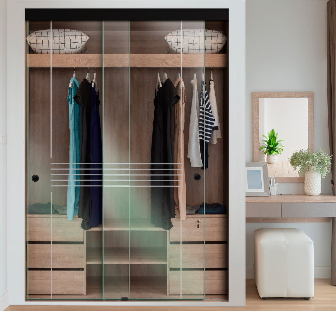 FRAMELESS CLOSET GLASS SLIDING BYPASS DOOR FSGD - 3008 - DoorDiscounter