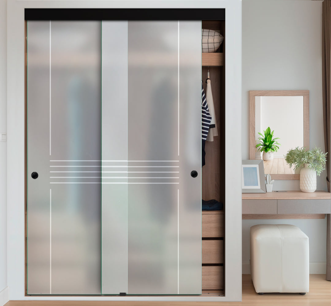 FRAMELESS CLOSET GLASS SLIDING BYPASS DOOR FSGD - 3008 - DoorDiscounter