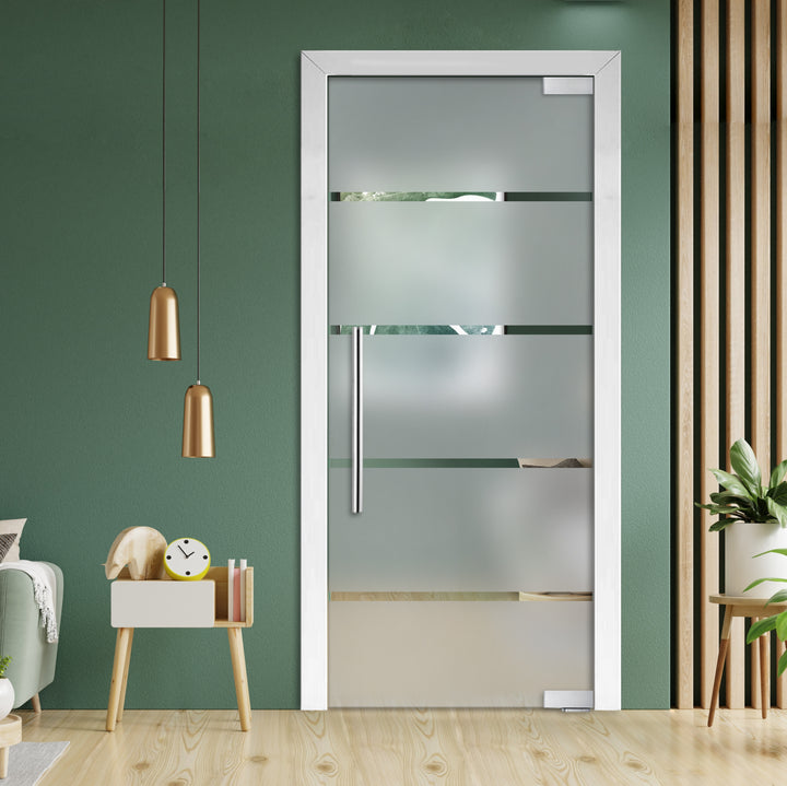Frameless Glass Pivot Door with Self Closing Hinges FGP1 - 1925 - DoorDiscounter