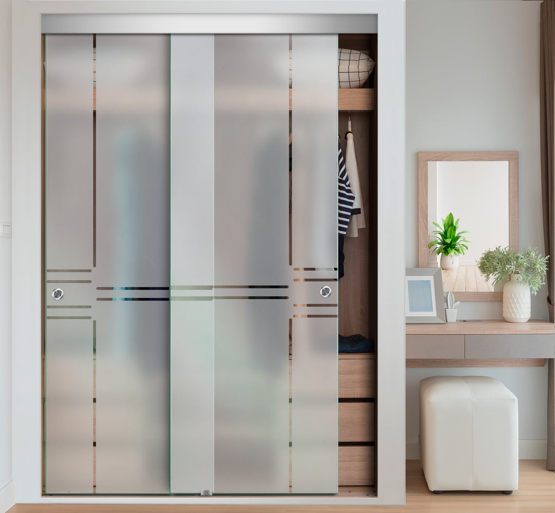 FRAMELESS CLOSET GLASS SLIDING BYPASS DOOR FSGD - 3020 - DoorDiscounter