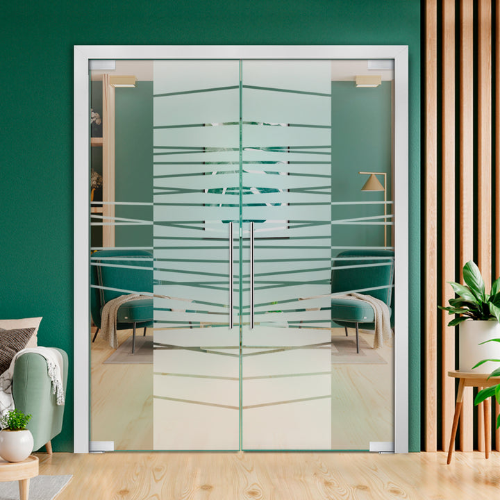 Frameless Double Pivot Glass Door with Self Closing Pivot Hinges FDPG - 2261 - DoorDiscounter