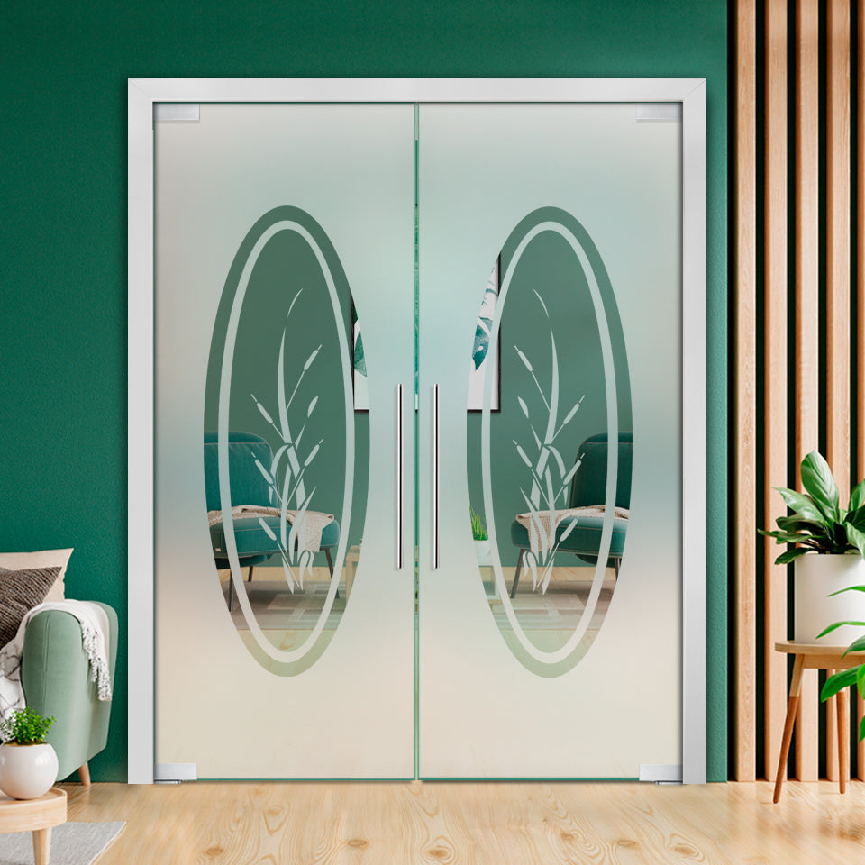 Frameless Double Pivot Glass Door with Self Closing Pivot Hinges FDPG - 2264 - DoorDiscounter