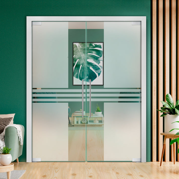 Frameless Double Pivot Glass Door with Self Closing Pivot Hinges FDPG - 2283 - DoorDiscounter