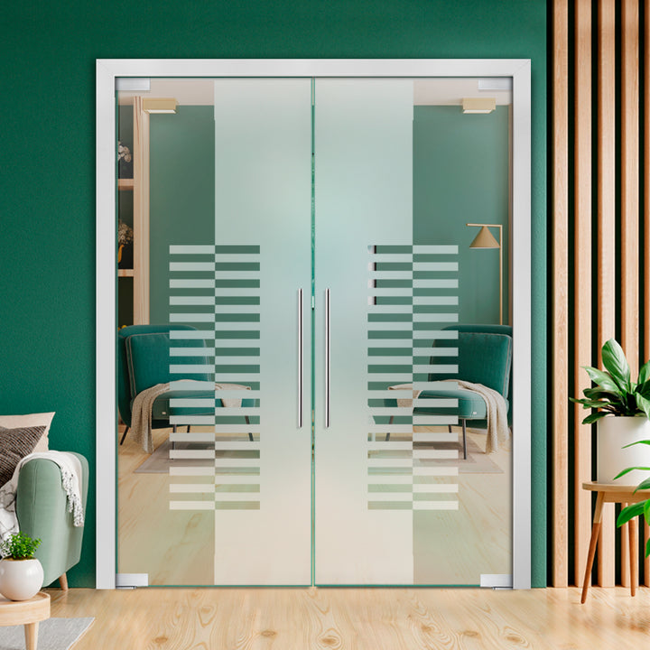 Frameless Double Pivot Glass Door with Self Closing Pivot Hinges FDPG - 2306 - DoorDiscounter