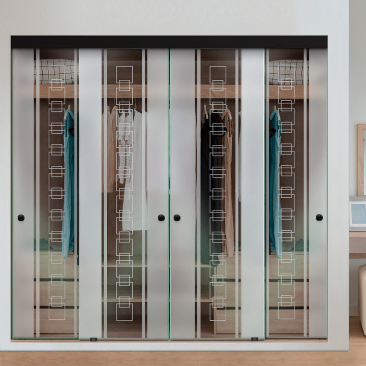 4 PANEL FRAMELESS CLOSET GLASS SLIDING BYPASS DOOR FSG4 - 3180 - DoorDiscounter