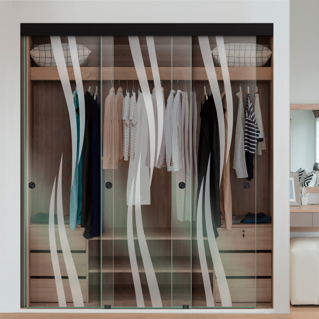 3 PANEL FRAMELESS CLOSET GLASS SLIDING BYPASS DOOR FSG3 - 3179 - DoorDiscounter