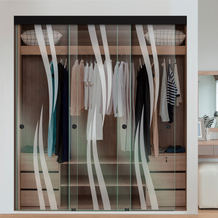 3 PANEL FRAMELESS CLOSET GLASS SLIDING BYPASS DOOR FSG3 - 3179 - DoorDiscounter