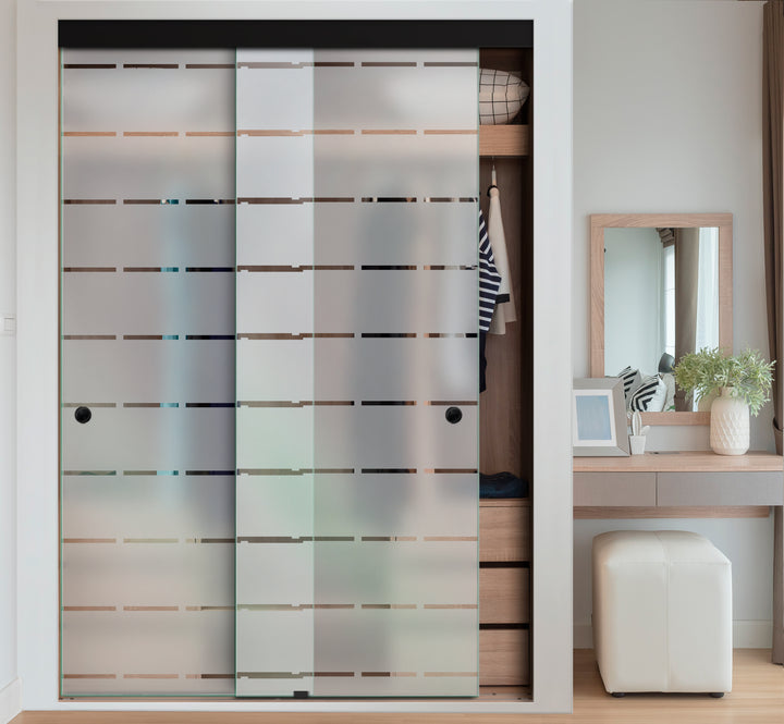 FRAMELESS GLASS BYPASS CLOSET SLIDING DOOR CBF - 1053 - DoorDiscounter