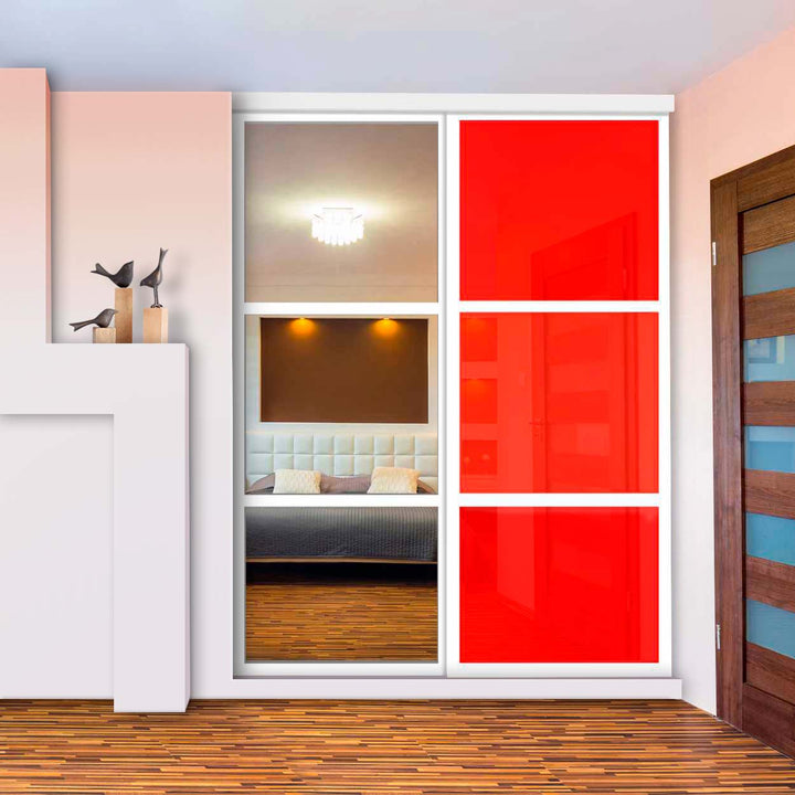 Closet door with 2 panel - mirror glass panel-1363 - DoorDiscounter