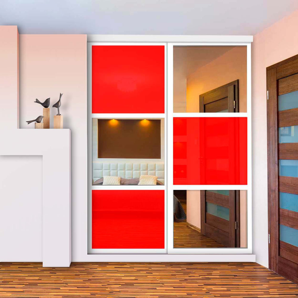 Closet door with 2 panel - mirror glass panel-1363 - DoorDiscounter