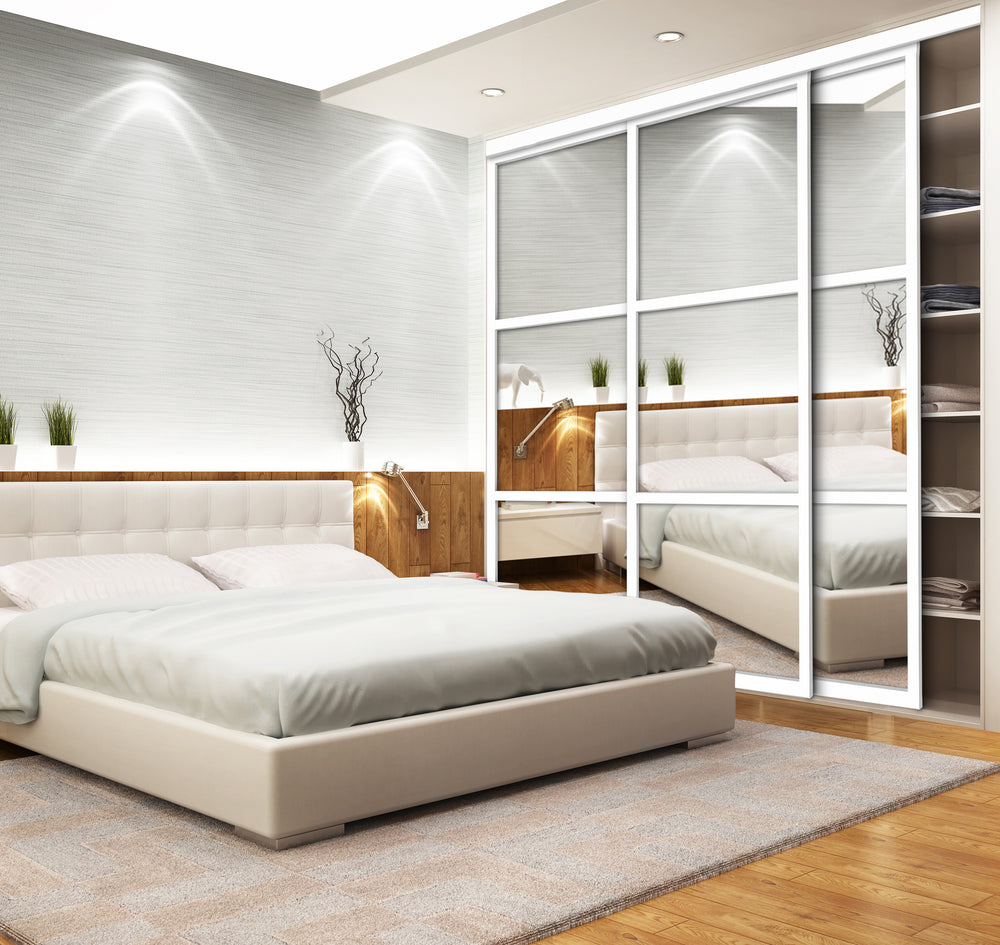 Mirror Slim Line Closet Door 3 Panel - 2784 - DoorDiscounter