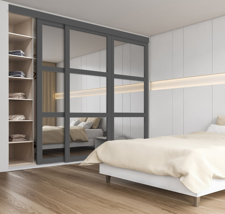 Mirror Shaker Style Closet Door 3 Panel - 2785 - DoorDiscounter