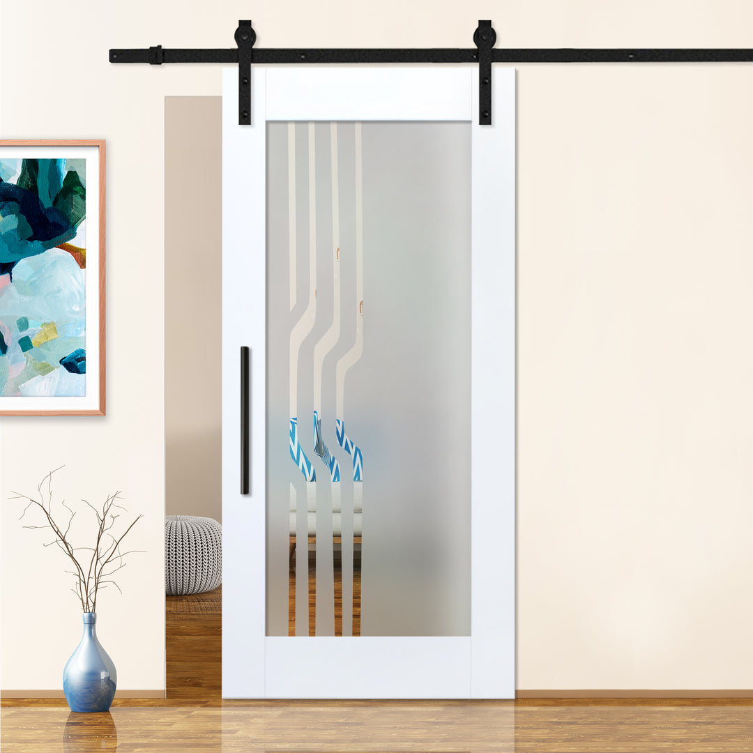 Sliding Barn Door with Glass Insert WGD - 1558 - DoorDiscounter