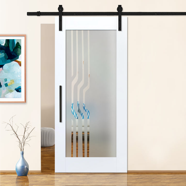 Sliding Barn Door with Glass Insert WGD - 1558 - DoorDiscounter