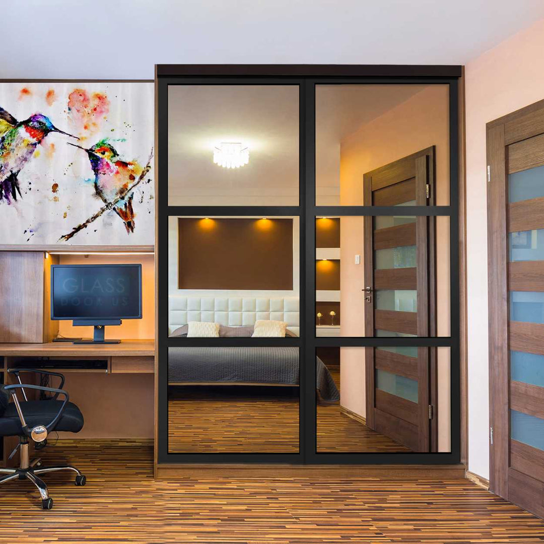 Wardrobe Door With White Painted Glass and Mirror Inserted 2 Panel WWGI - 1044 - DoorDiscounter