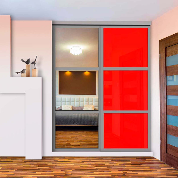 Closet door with 2 panel - mirror glass panel-1363 - DoorDiscounter
