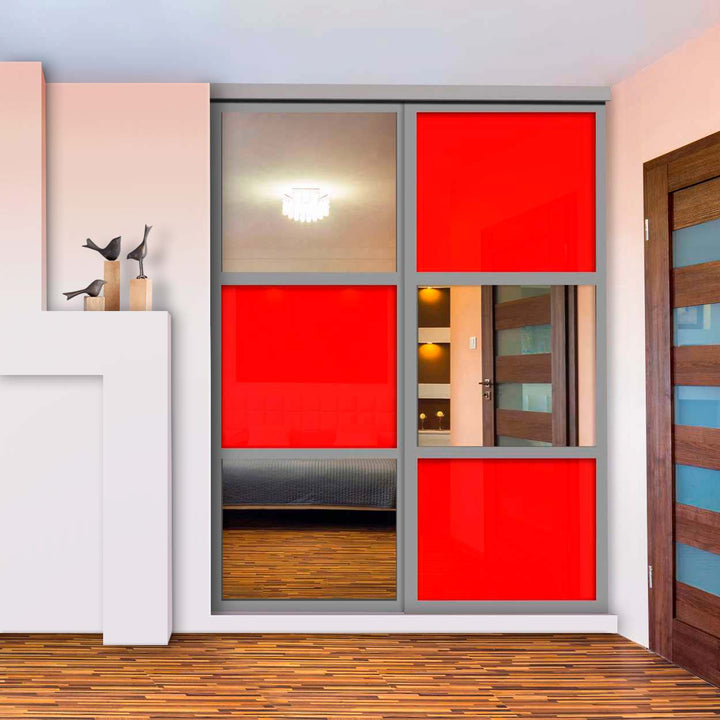 Closet door with 2 panel - mirror glass panel-1363 - DoorDiscounter