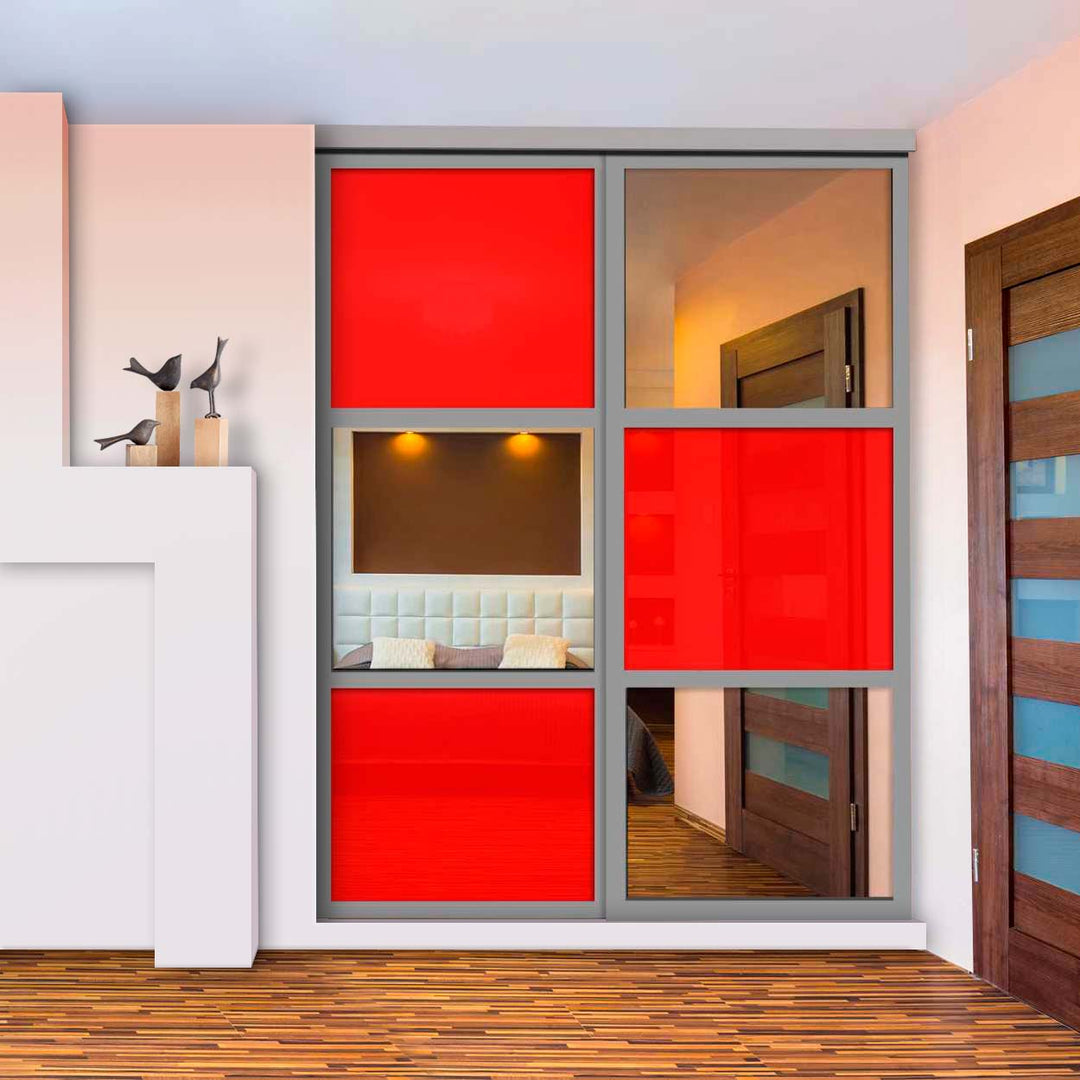Closet door with 2 panel - mirror glass panel-1363 - DoorDiscounter