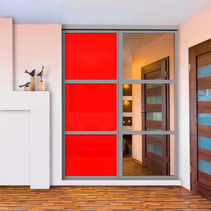 Closet door with 2 panel - mirror glass panel-1363 - DoorDiscounter