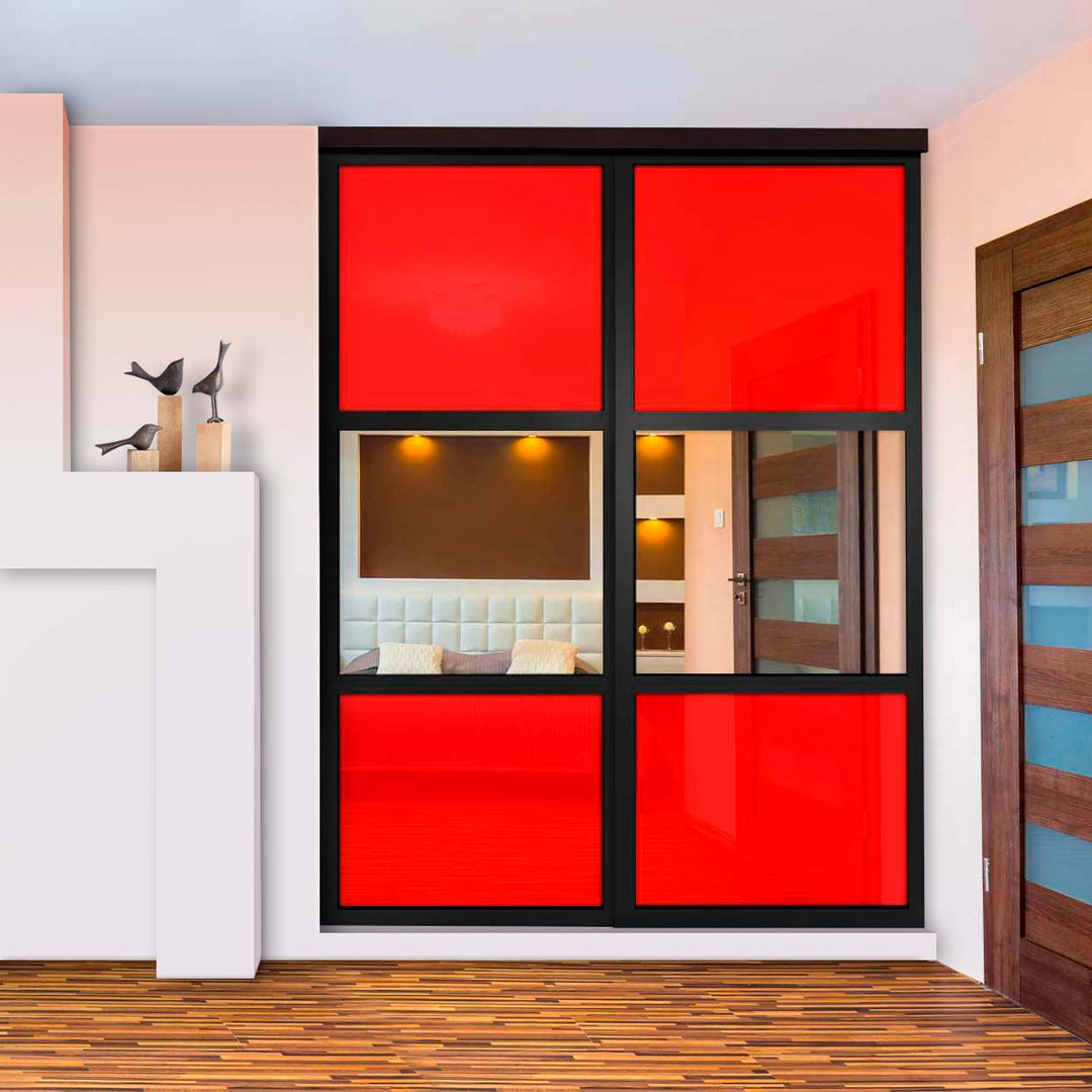 Closet door with 2 panel - mirror glass panel-1363 - DoorDiscounter