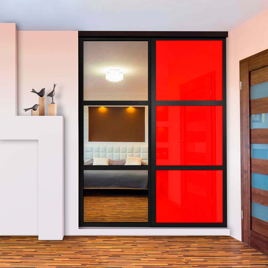 Closet door with 2 panel - mirror glass panel-1363 - DoorDiscounter