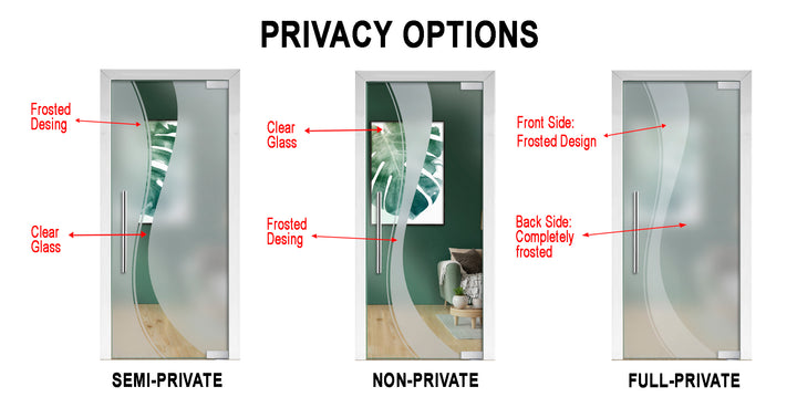 Frameless Glass Pivot Door with Self Closing Hinges FGP1 - 1938 - DoorDiscounter